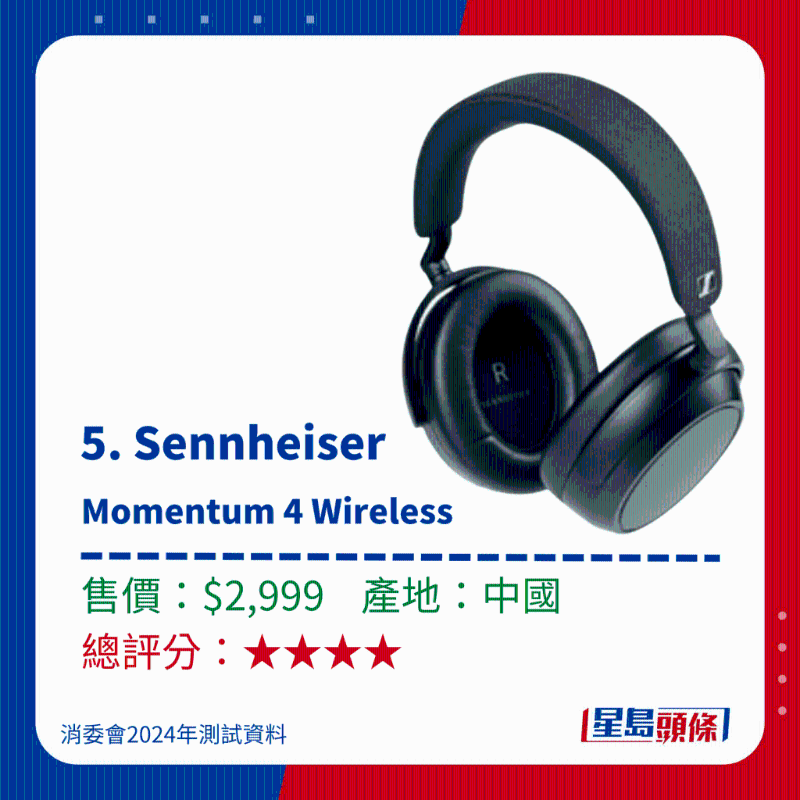 5.Sennheiser Momentum 4 Wireless